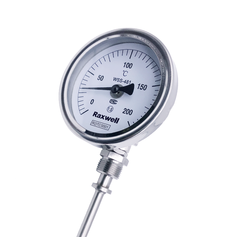 Raxwell 双金属温度计，WSS-481，0-100℃，L=75mm，M27*2，φ6，RDTC0001，1只/盒
