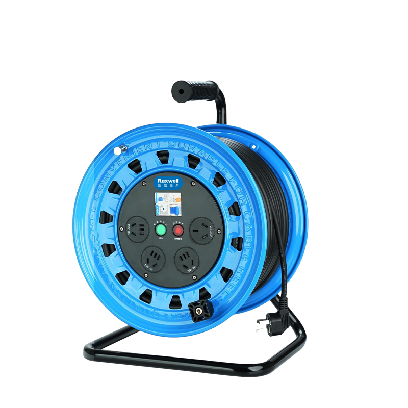 Raxwell 三脚架式蓝色钢板电缆线盘，4位250V16A三孔插座+10A五孔插座，3*2.5，线缆50米，1台
