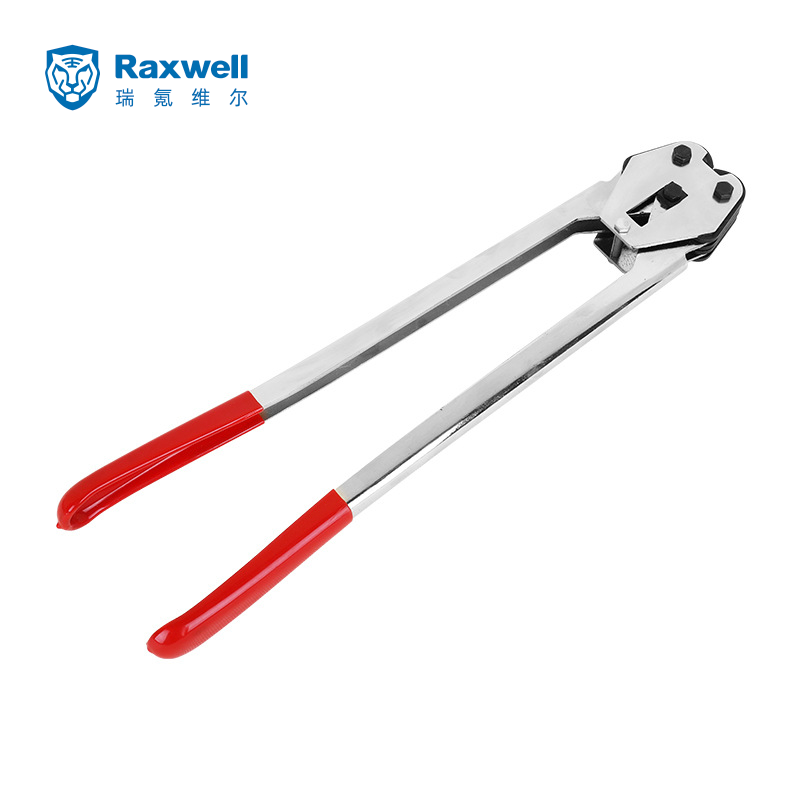 Raxwell 手动夹口钳，PET/PP带通用，适用带宽(mm):13-19，带厚(mm):0.5-1，红色