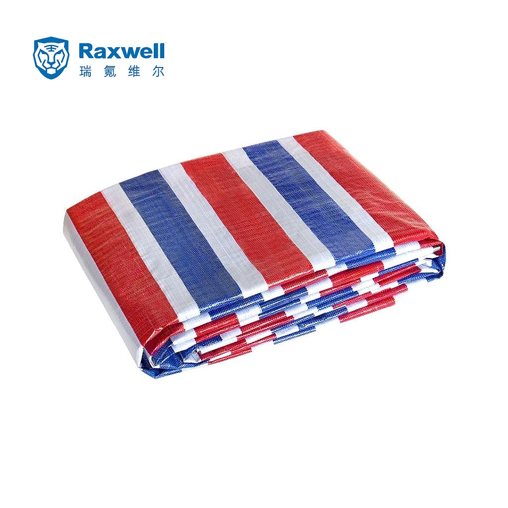 Raxwell 双膜彩条布，PP聚丙烯膜，宽度*长度(m):6(±0.3)*30，70(±2)g/㎡