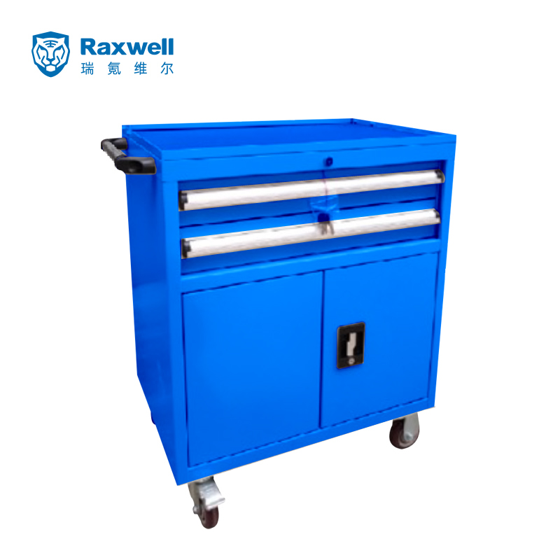 Raxwell 二抽一门组合工具车，尺寸(长*宽*高mm): 700*500*870，蓝色
