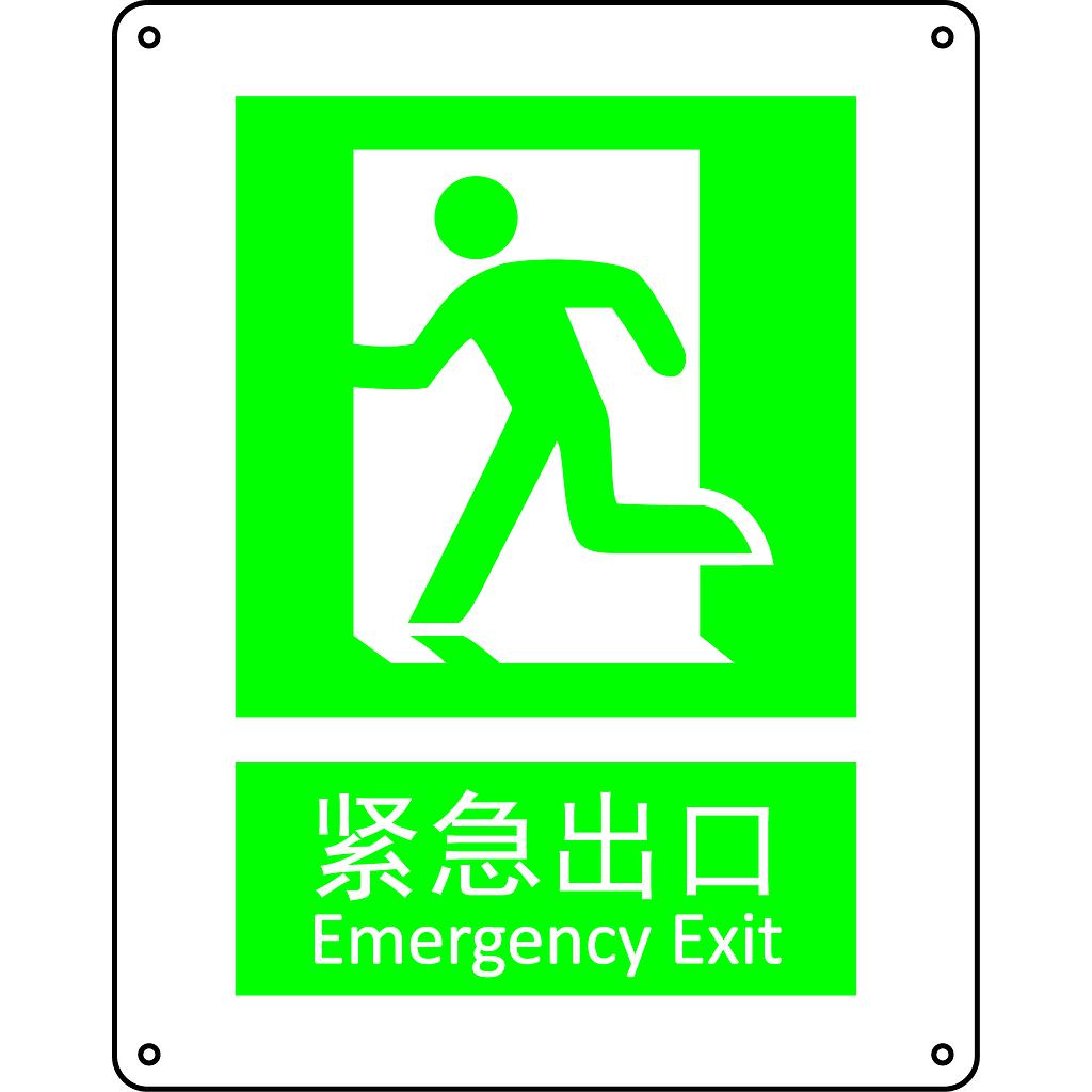 Raxwell GB安全标识紧急出口左,250*315mm,不干胶