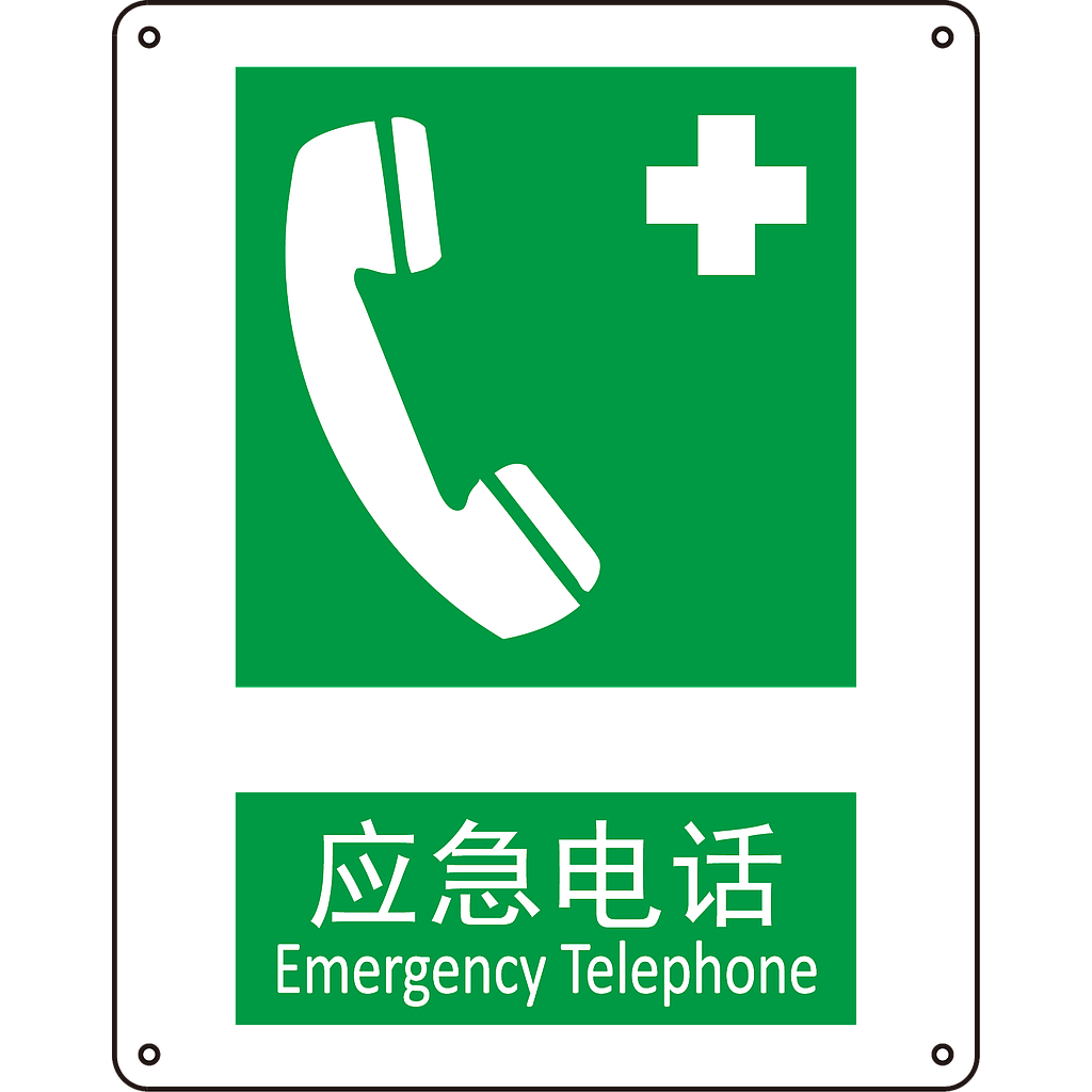 Raxwell GB安全标识应急电话,250*315mm,不干胶