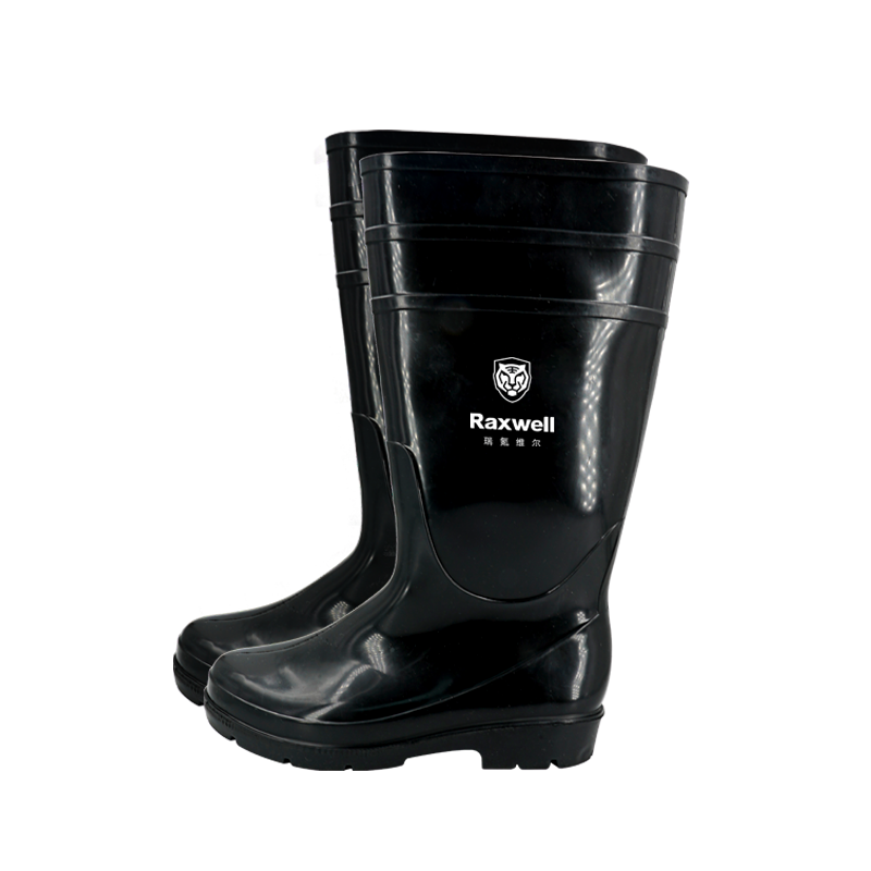 Raxwell PVC高筒雨靴，防水耐油耐酸碱耐腐蚀，43码，RW3207