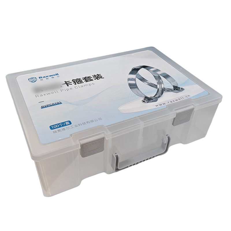 Raxwell 卡箍套装，软管夹组套，9MM钢带，十字螺栓，不锈钢材质，RVPC0101，100个/套