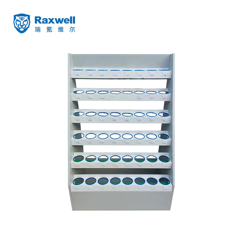 Raxwell 48格车间用水杯架，6层，外尺寸mm: 1030*600*1500，孔径96mm，钢木材质(3个以上包安装)