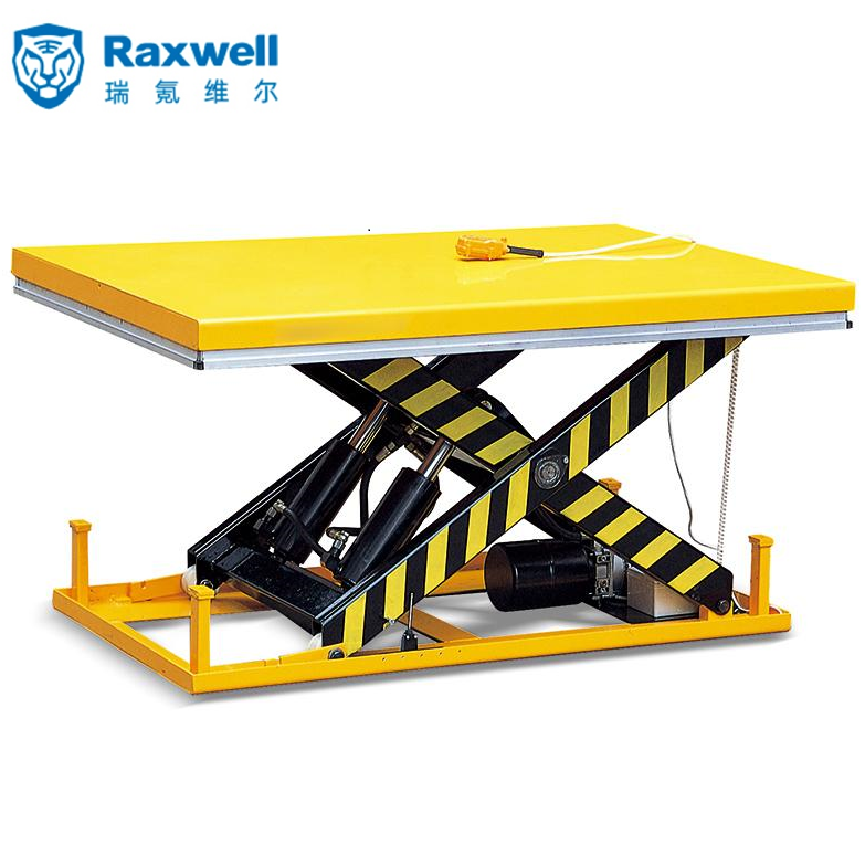 Raxwell 1000Kg带安全装置的电动升降平台，台面1700*1500mm 高度范围240-1300mm，HW1007
