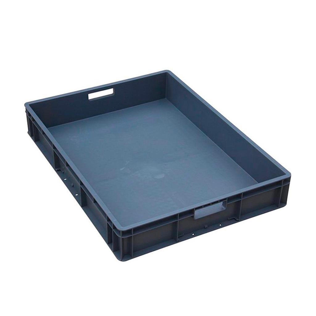 Raxwell EU周转箱EU8612，800*600*120mm，灰色