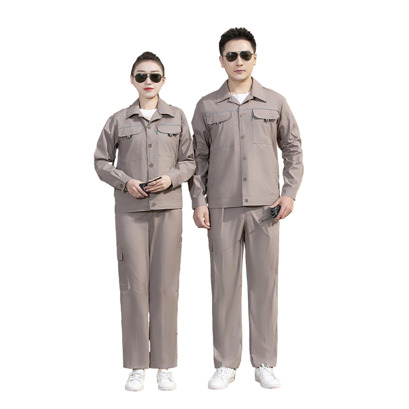 Raxwell 夏季长袖工作服套装，涤棉，灰色，190，1套/袋
