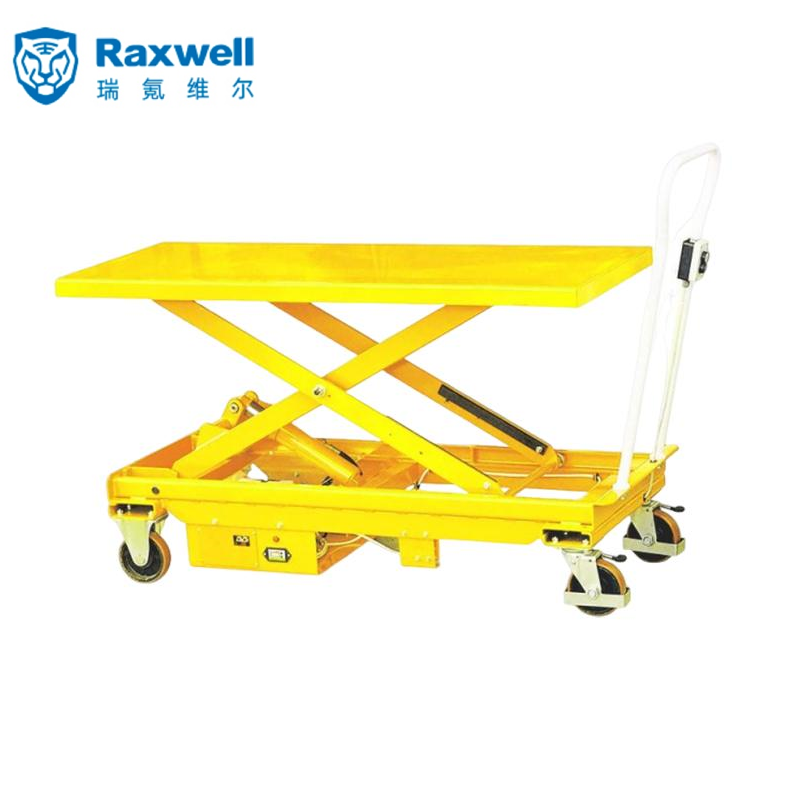 Raxwell 500Kg电动升降平台车，台面1525*620mm 高度440-1150mm PU轮 80Ah/12V起动电池，ES50LA