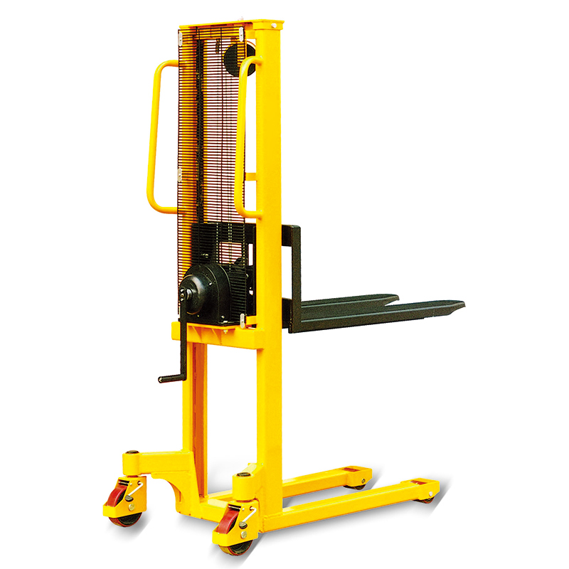 Raxwell 1000Kg手摇堆高车，RHMC0049（产品升级） WS100，升高高度90-1500mm 固定货叉外宽540mm 叉长1150mm PU轮带刹车
